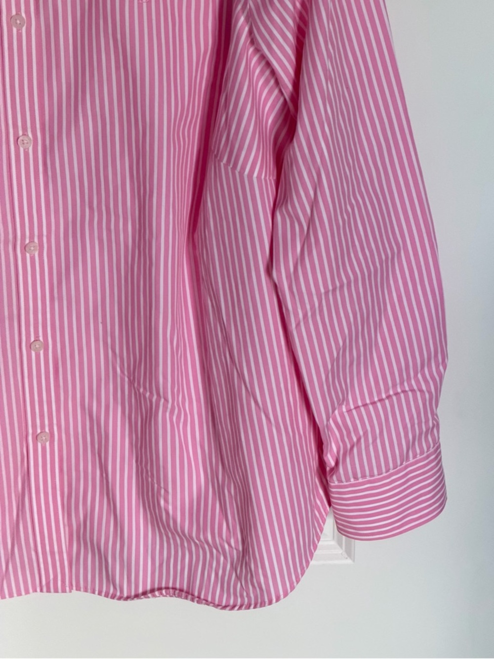 Lauren Ralph Lauren Pink & White Stripe Cotton Long Sleeve Shirt 1X 54750 - Picture 5 of 15
